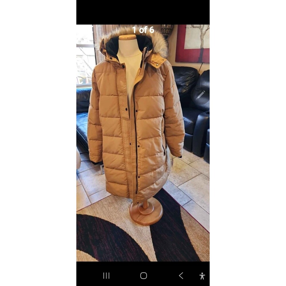 Nine West Women's Mustard Brown Quilted  Hooded Puffer Jacket Size 3X NWT!